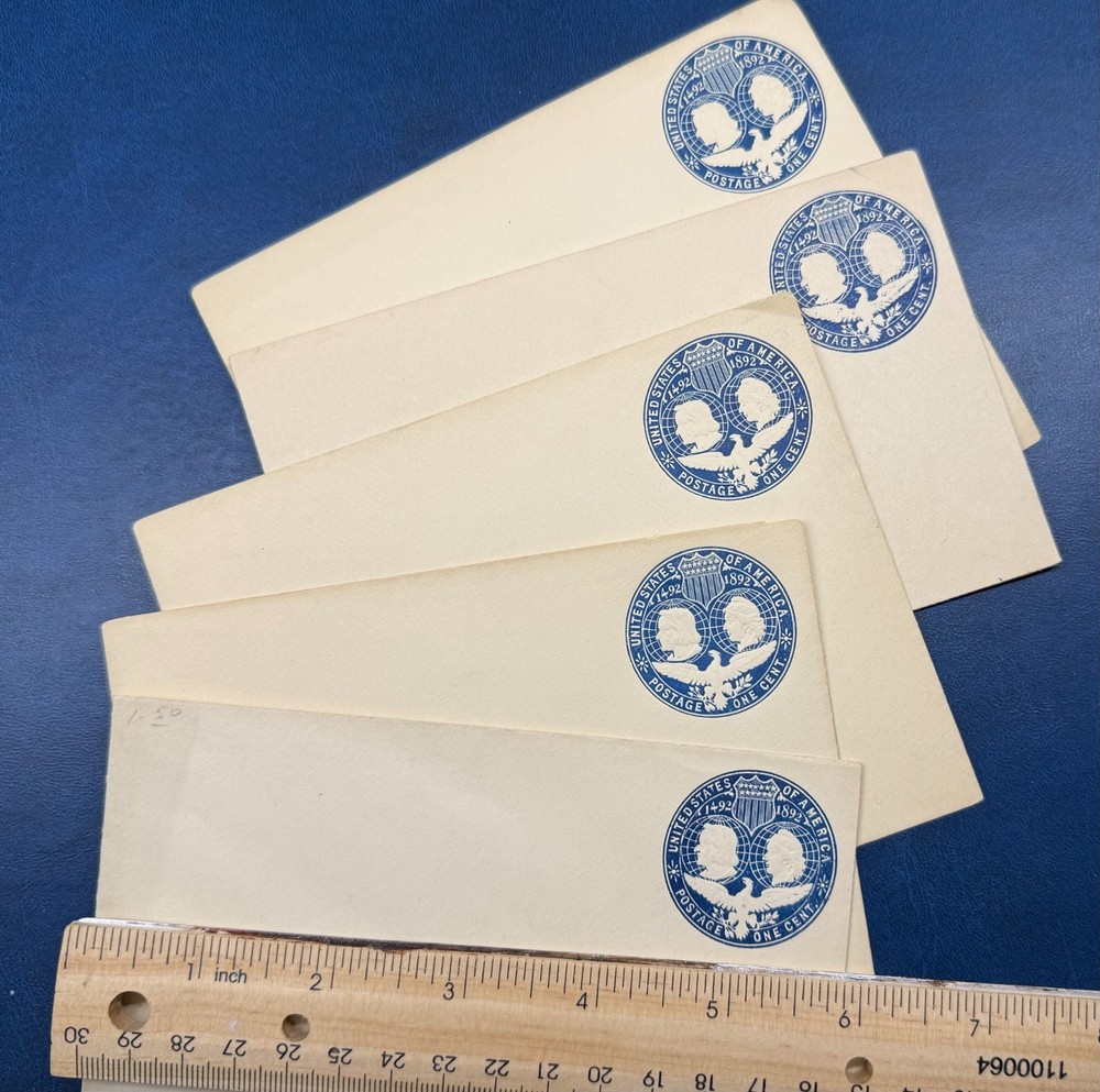 U348 1892 Columbia Exposition Embossed 1 cent stamp Envelope Mint