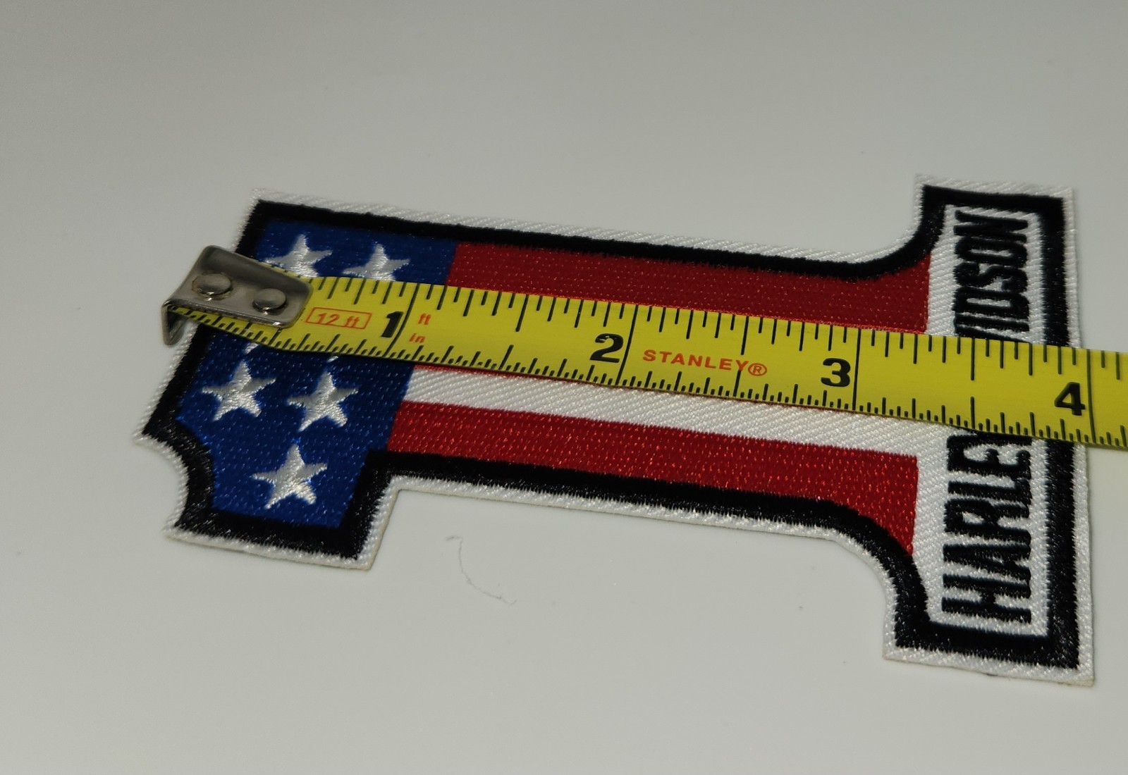 Harley-Davidson 4 inch Embroidered RWB #1 Logo Emblem Iron On Or Sew On Patch