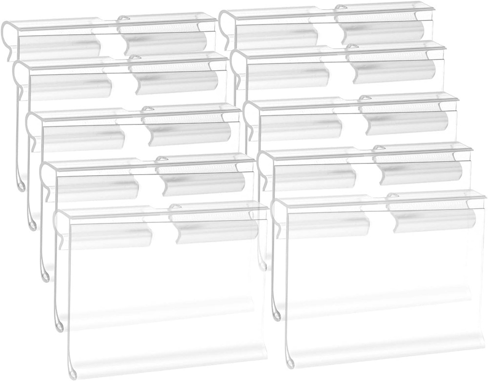 50 Pack Reusable Plastic Wire Shelf Label Holder