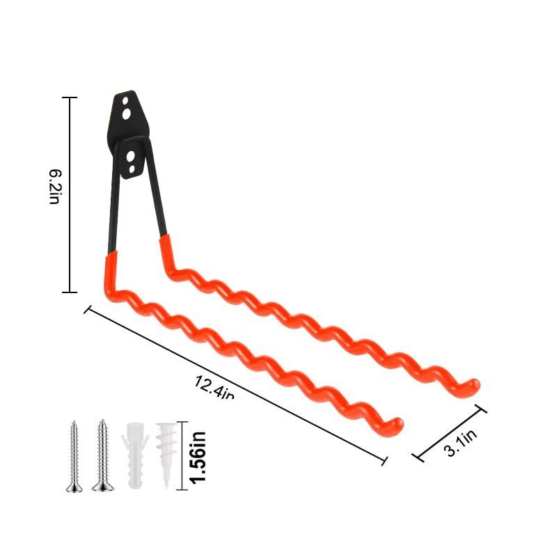 Wall Mounted Garage Hooks Tool Organizer, 12.4 Inch Garage Storage Hook Heavy