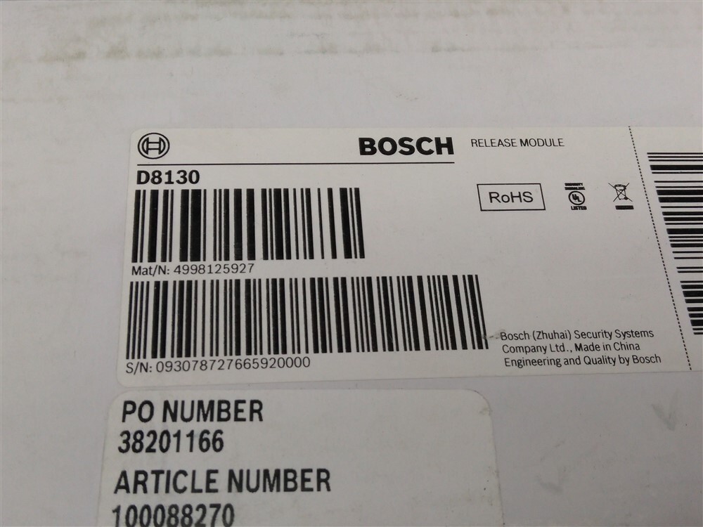 Bosch D8130 Door Release Module Two Form C Contacts NEW