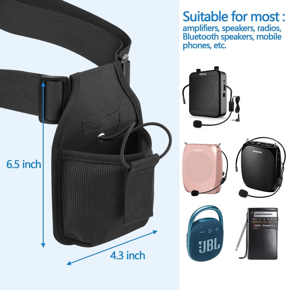 Mic Belt Microphone Belt with Adjustable Nylon Strap Microphone Transmitter C...