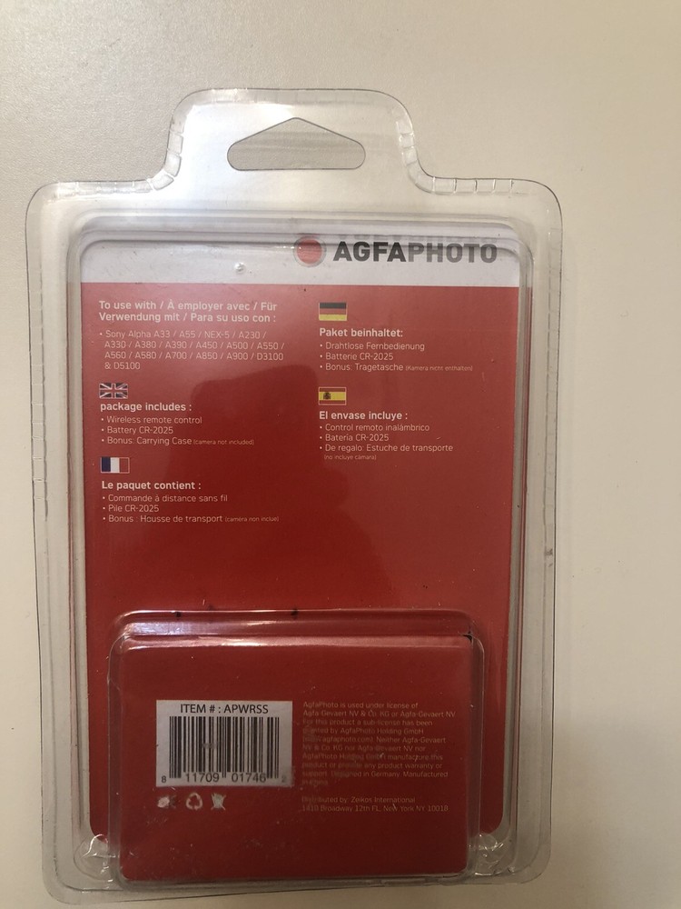 wireless remote control Agfaphoto for Sony Cameras