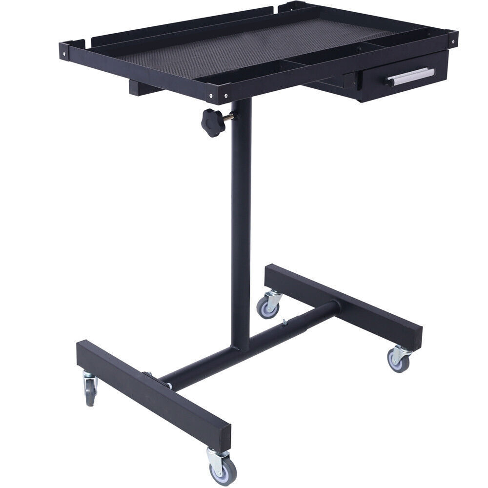 Heavy Duty Adjustable Work Table Bench With Drawer 220 lbs Rolling Tool Cart