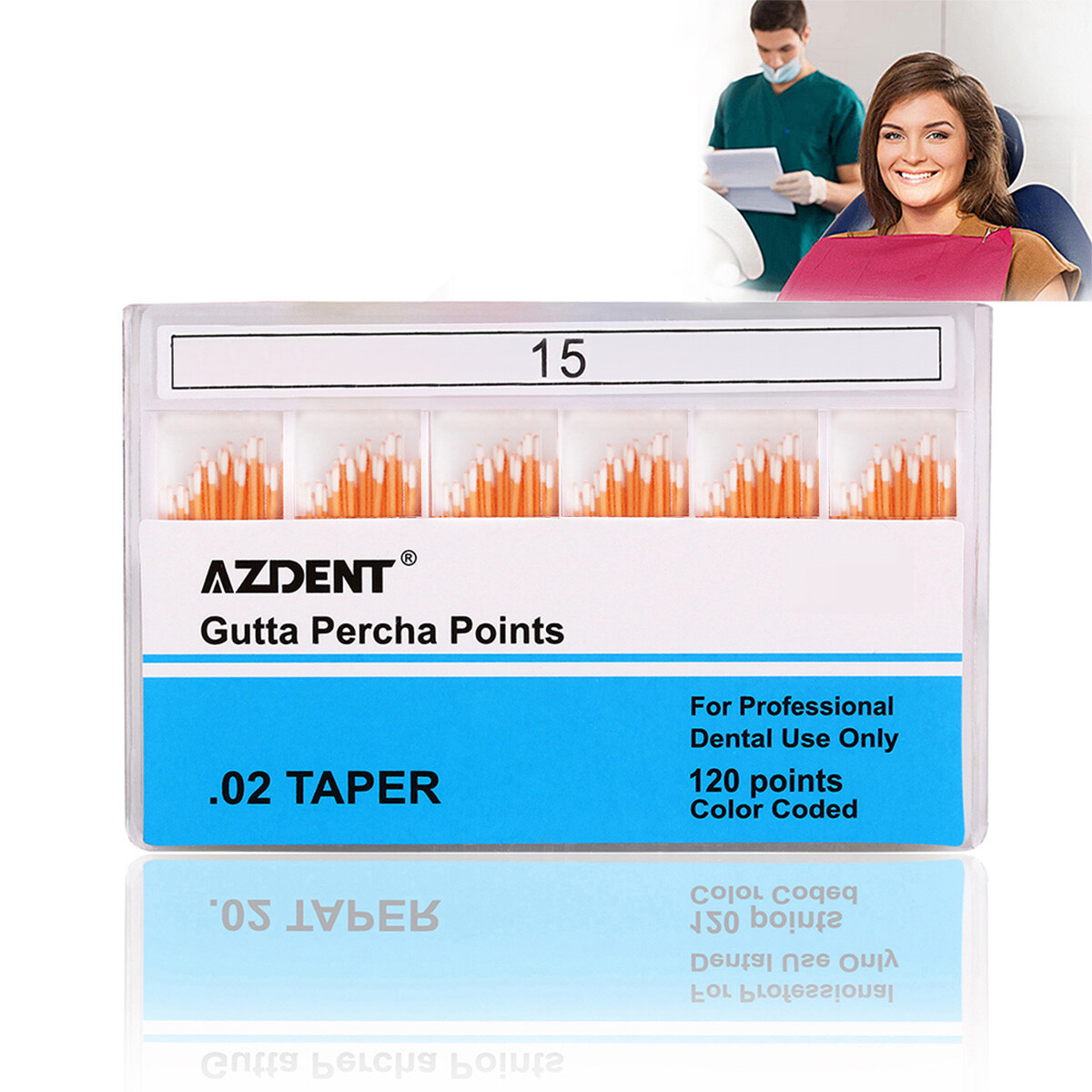 AZDENT Dental Gutta Percha Points.02/.04/.06 Taper For Root Canal Endo Treatment