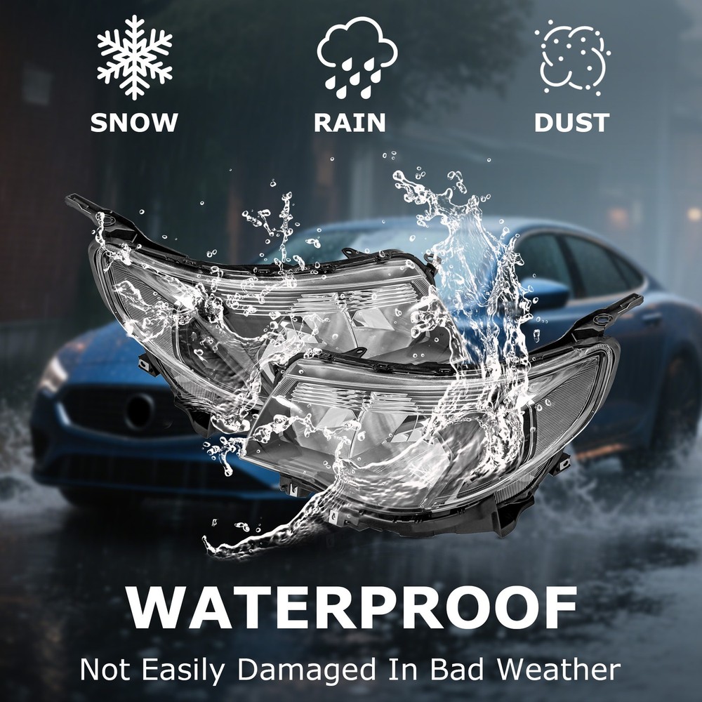 Left & Right Headlight Assembly For 2009-2013 Subaru Forester Halogen Black