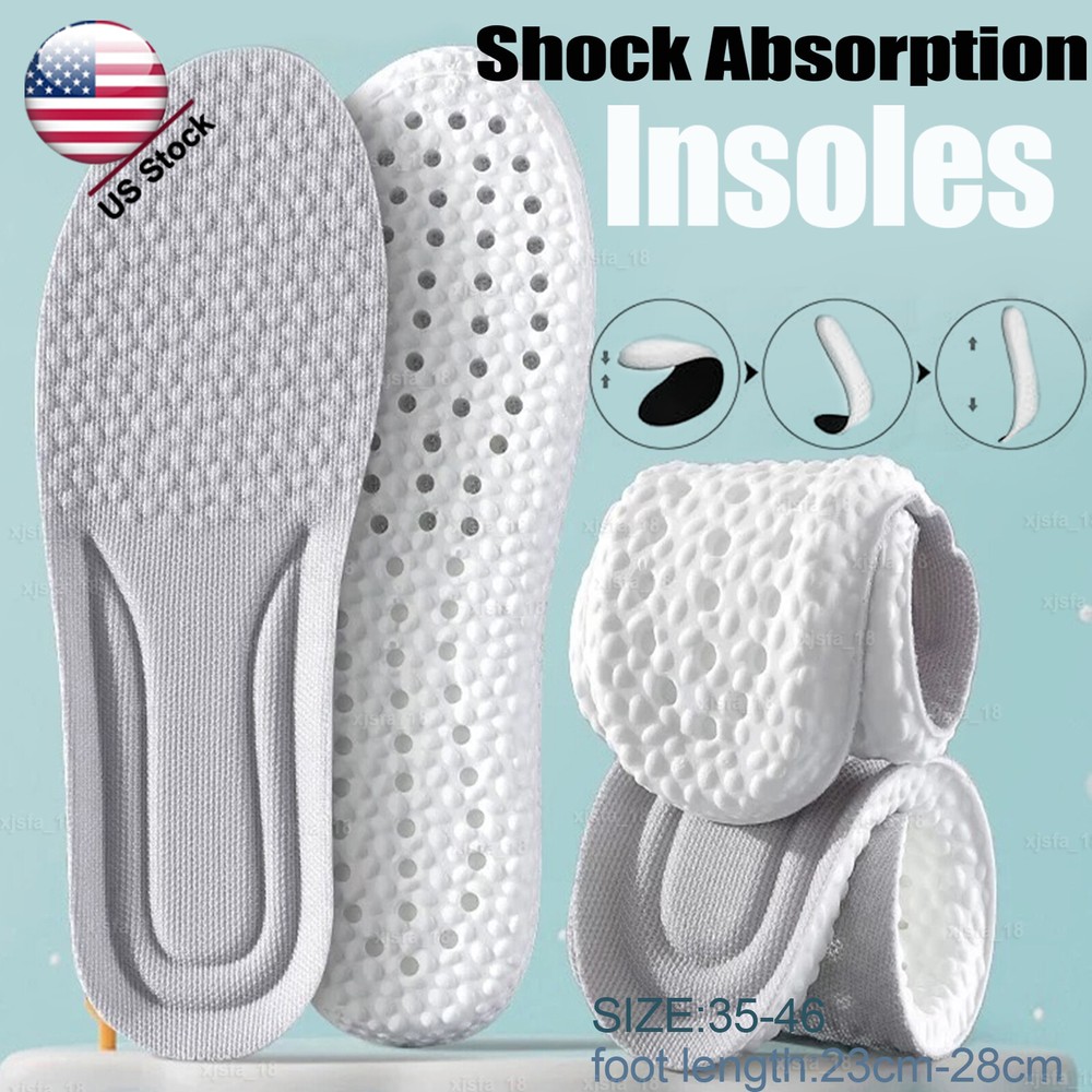 Memory Foam Shoe Insoles Shock Absorption Inserts Cushion Replacement Insoles