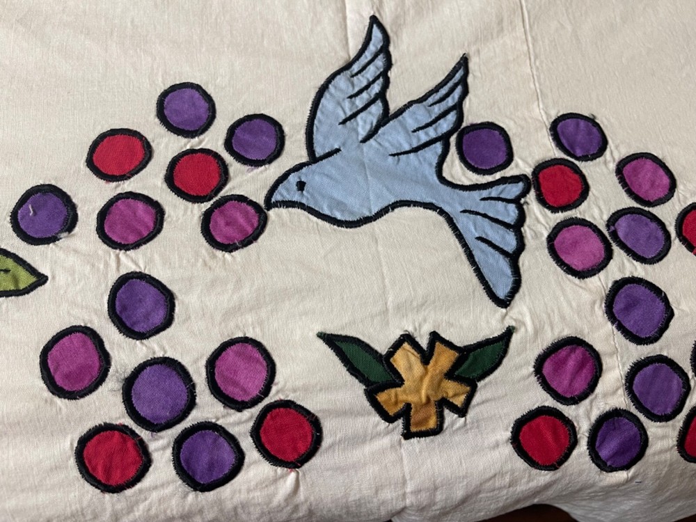 Machine Appliquéd Queen Size Quilt top#03-1