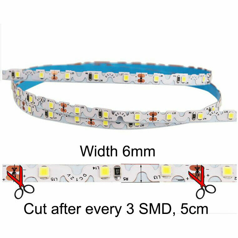 16FT S Shape Sign SMD 2835 300 LED Strip Light DC12V Flexible Lamp Easy Bend 6mm