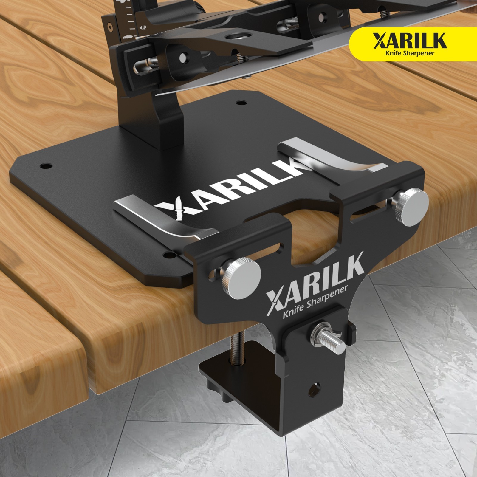 XARILK Upgraded Aluminum Knife Sharpener Securing Clip, Adjustable Width 2-5.1"