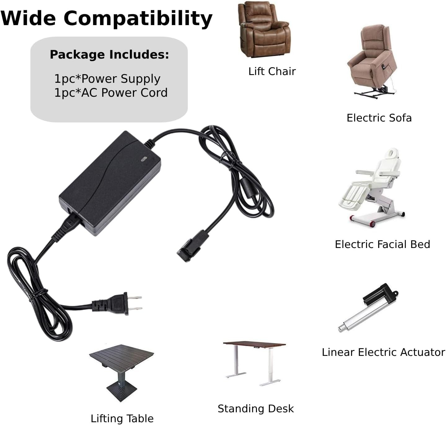 Universal Power Cord for Recliner Chair Power Recliner Replacement Parts 29 V