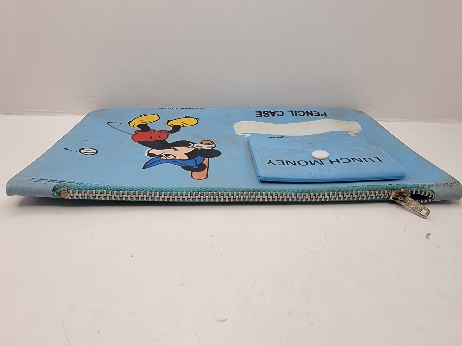 Mickey Mouse Pencil Case Vintage Walt Disney Productions Baseball Lunch Pouch