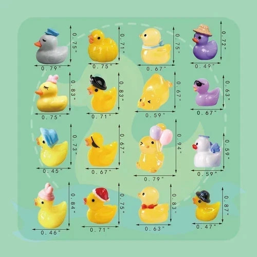 60 Pcs Multicolor Mini Resin Ducks, Tiny Ducks to Hide, Little Ducks...