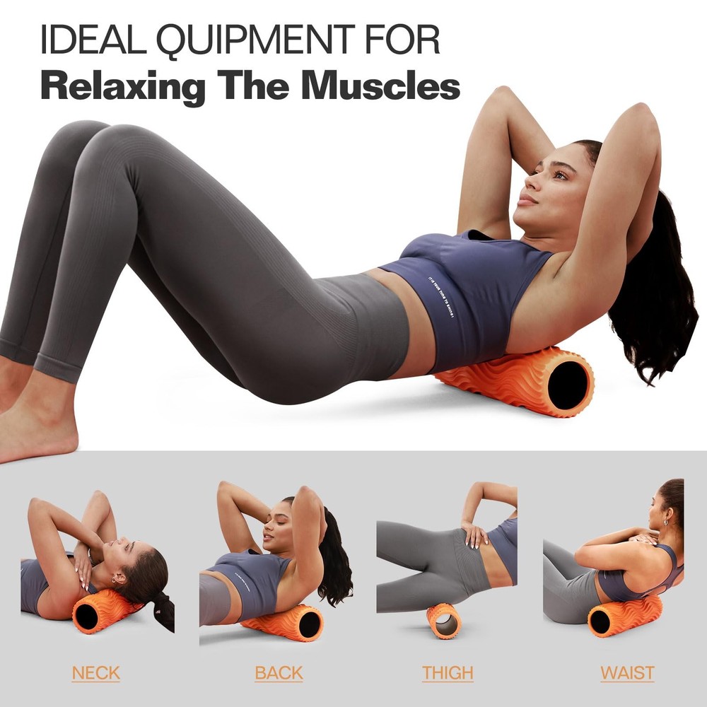 Trigger Point Foam Massage Roller Physical Therapy Deep Tissue Yoga Orange