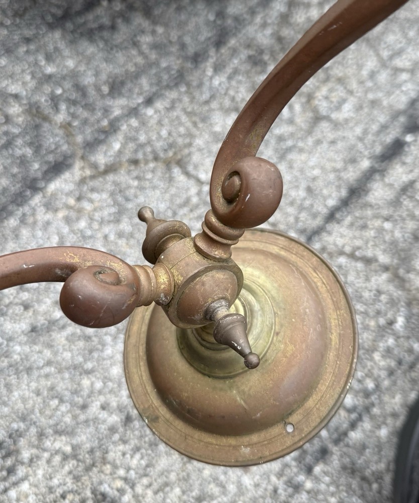 ANTIQUE Brass Sconce Light Old