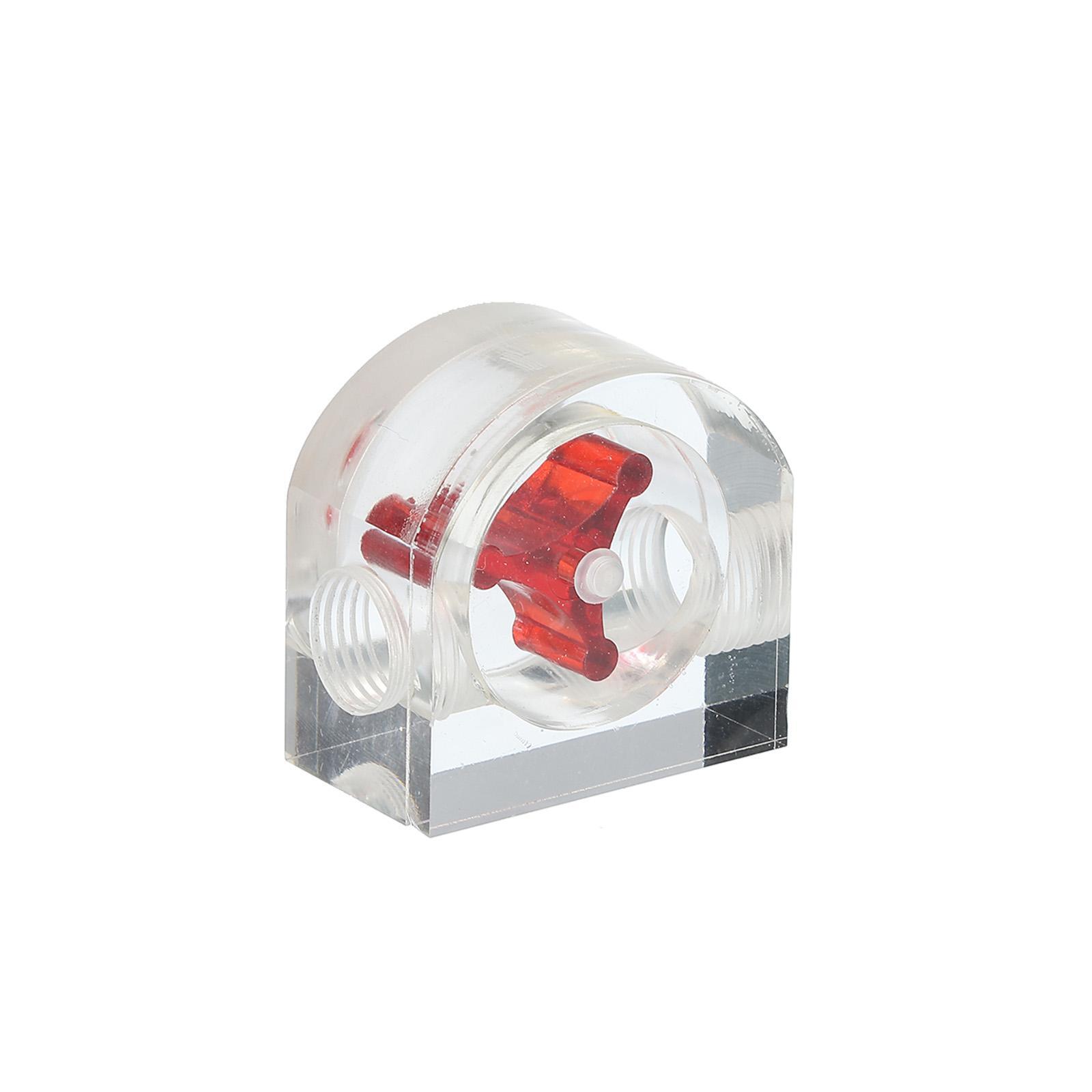 Flow Indicator Acrylic Water Cooling Monitoring Red Semicircle G1/4