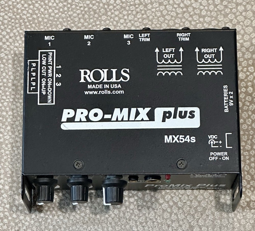 Rolls MX54s Pro Mix Plus 3-Channel Microphone Mixer
