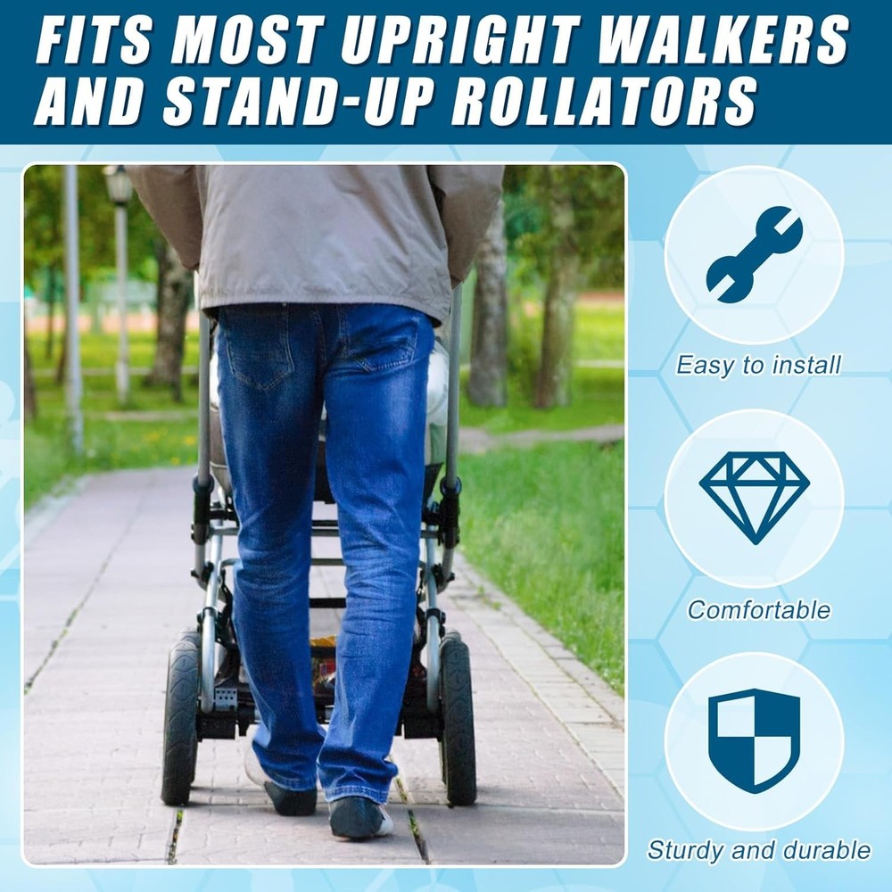 2 Pcs Rollator Armrest Pad Upright Walker Forearm Pads Black