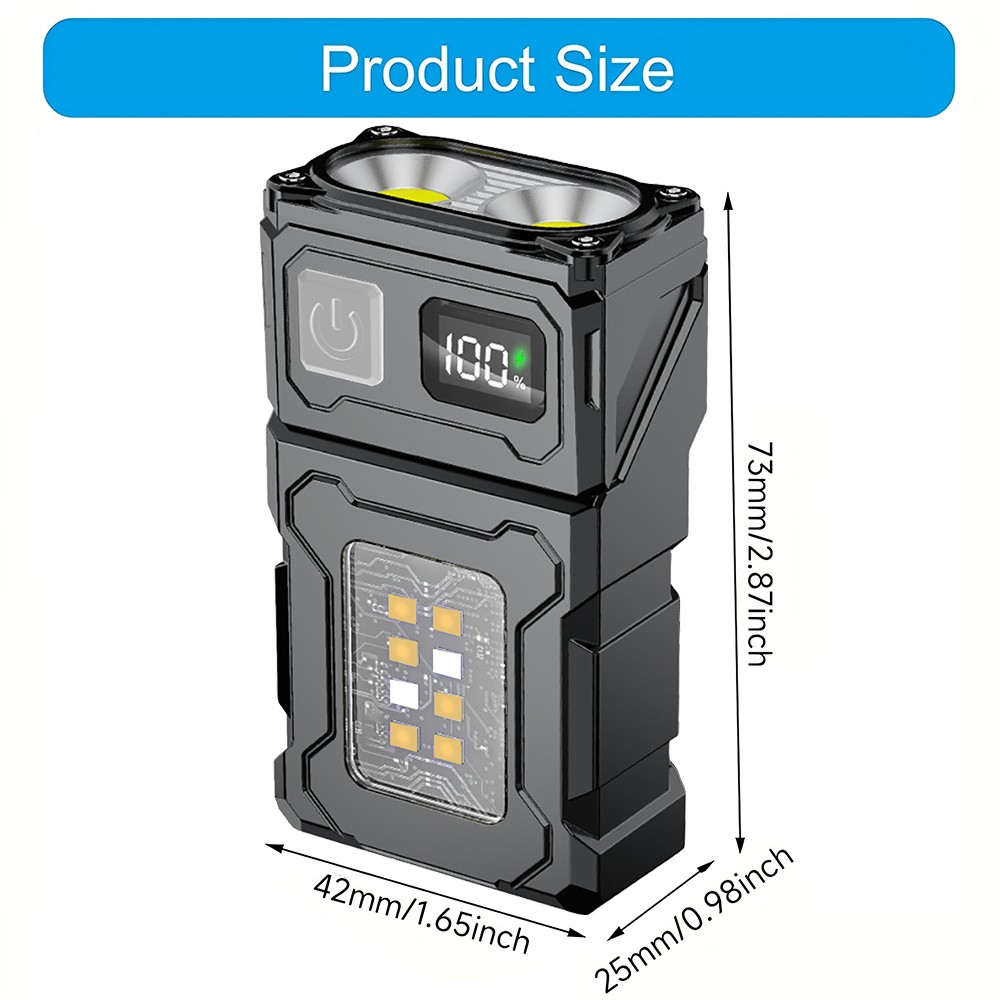 Pocket LED Flashlight Magnetic USB Rechargeable Mini Torch Portable Work Light