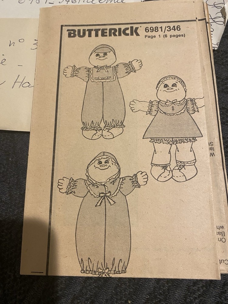 Butterick Cabbage Patch Kids Preemies Pattern #346