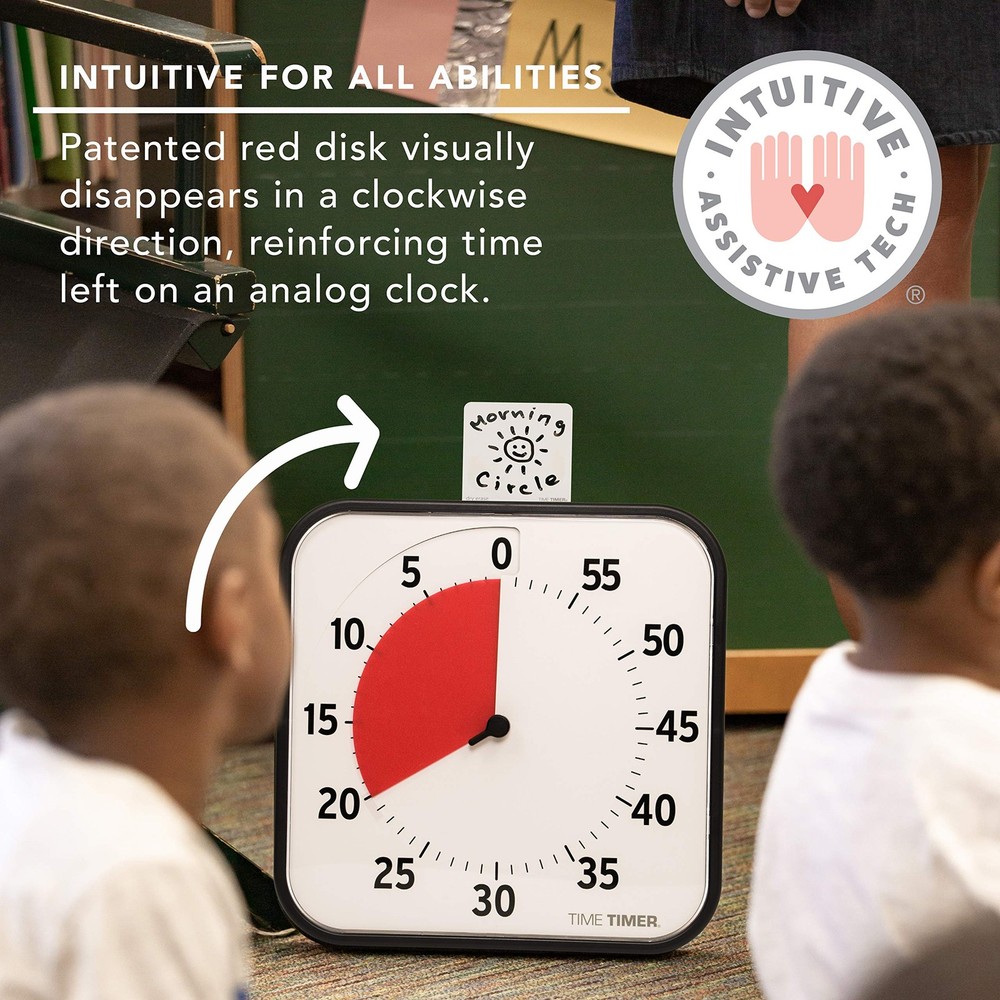 TIME TIMER 12 Inch Visual Timer 60 Minute Kids Desk Countdown Clock with Dry
