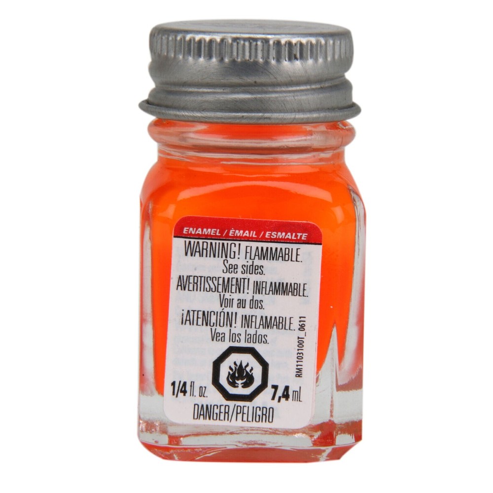 Testors Orange Fluorescent Enamel Paint 1/4oz