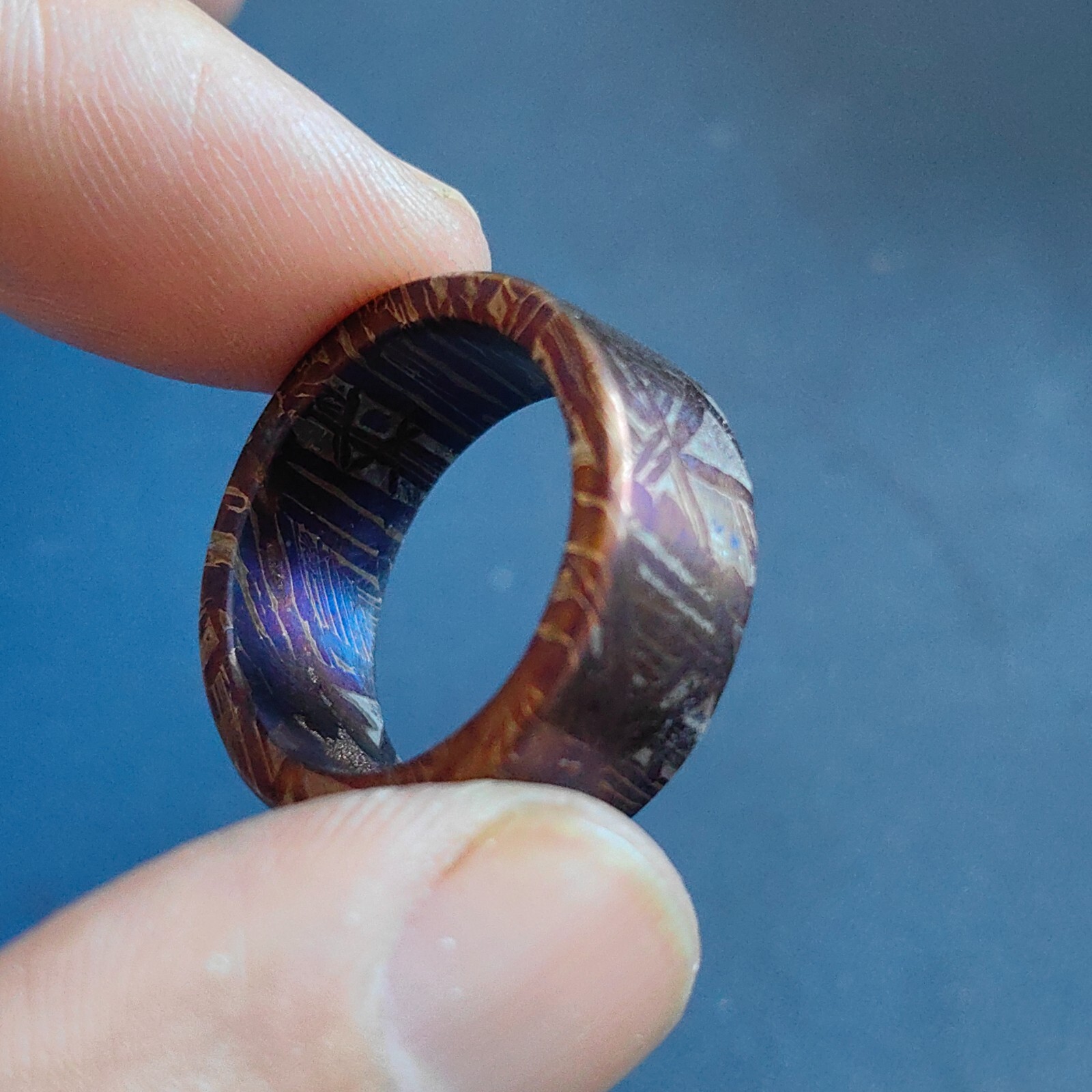 Muonionalusta meteorite ring Meteor Wedding Ring size:10