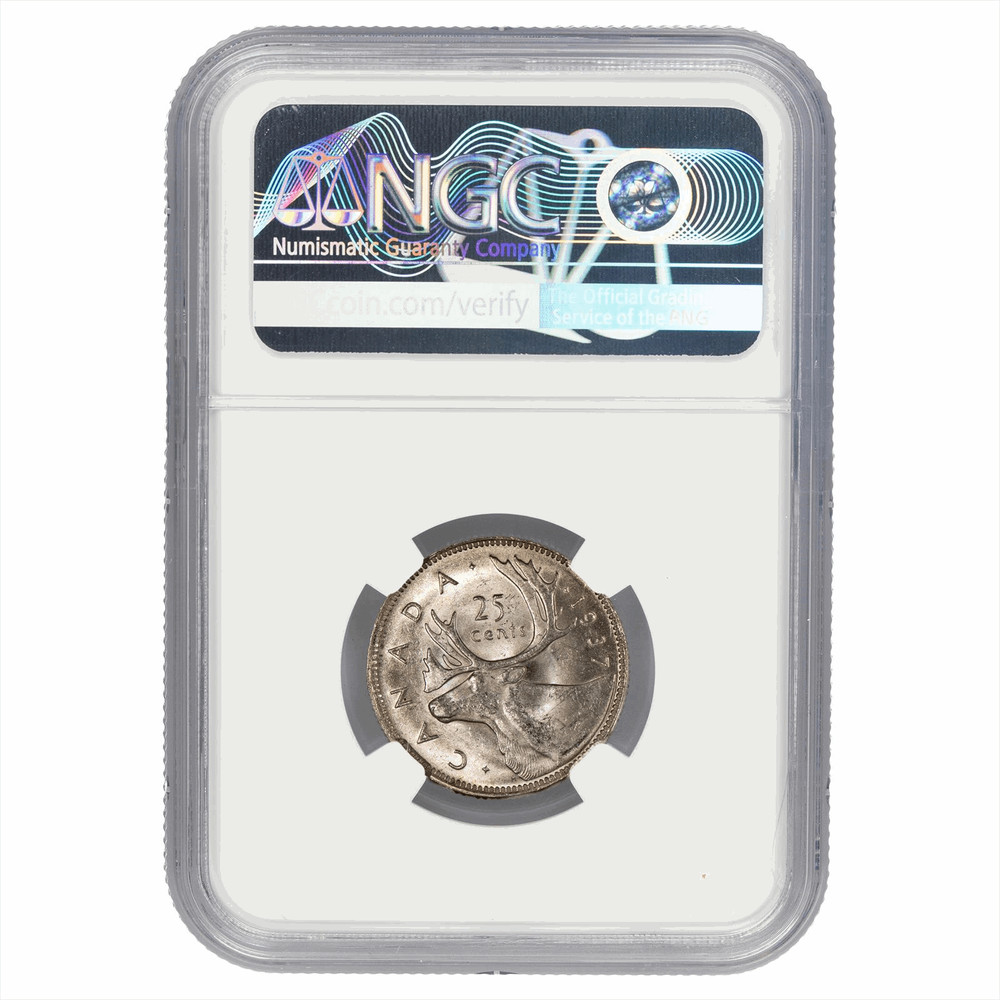 1937 Canada Quarter 25C NGC MS 62