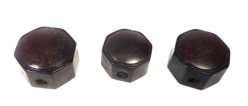 vintage SILVERTONE 4521 "CUBE" BATTERY RADIO  : SET  3 screw-on  BAKELITE KNOBS