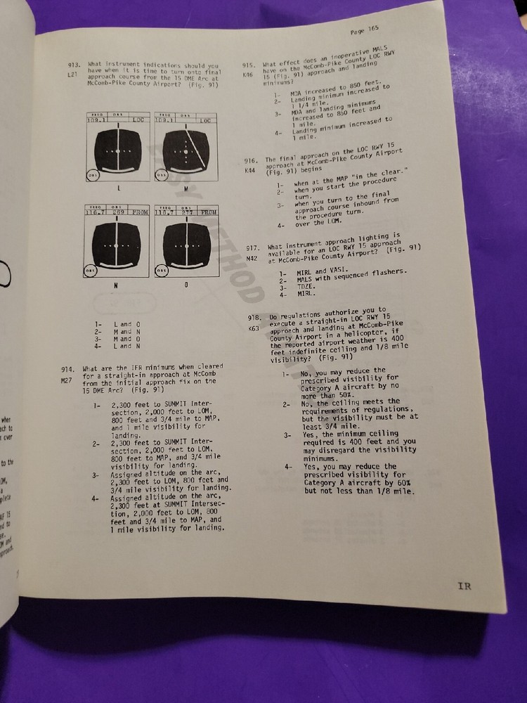 Easy Method Instrument Rating Written Test handbook 1979 VG+++