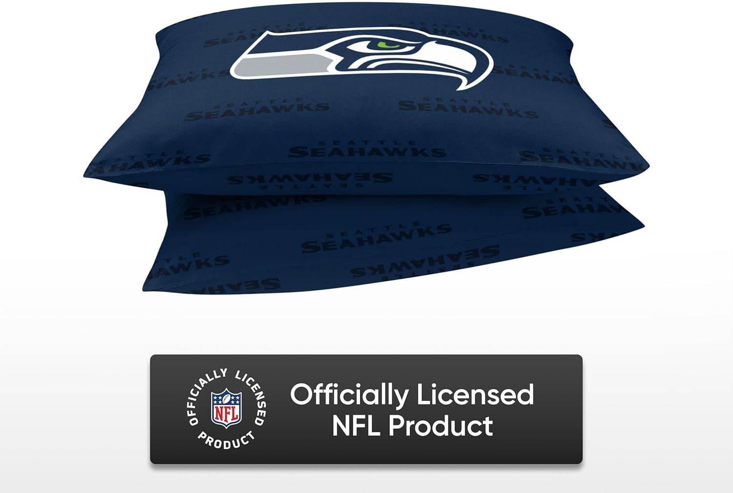 Seattle Seahawks NFL Big Logo Standard 2 Pack Pillowcases - Team Colors