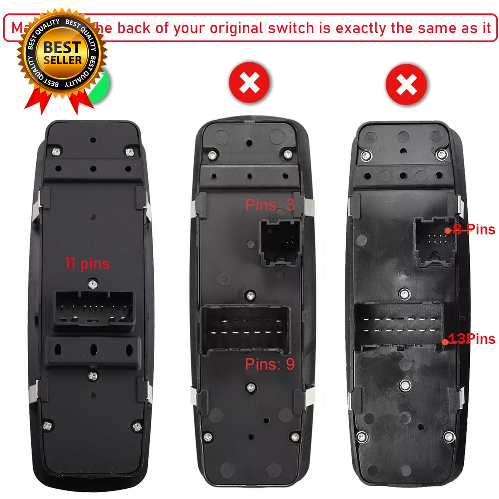 Master Power Window Control Switch Driver Side for 2011-2021 Jeep Grand Cherokee