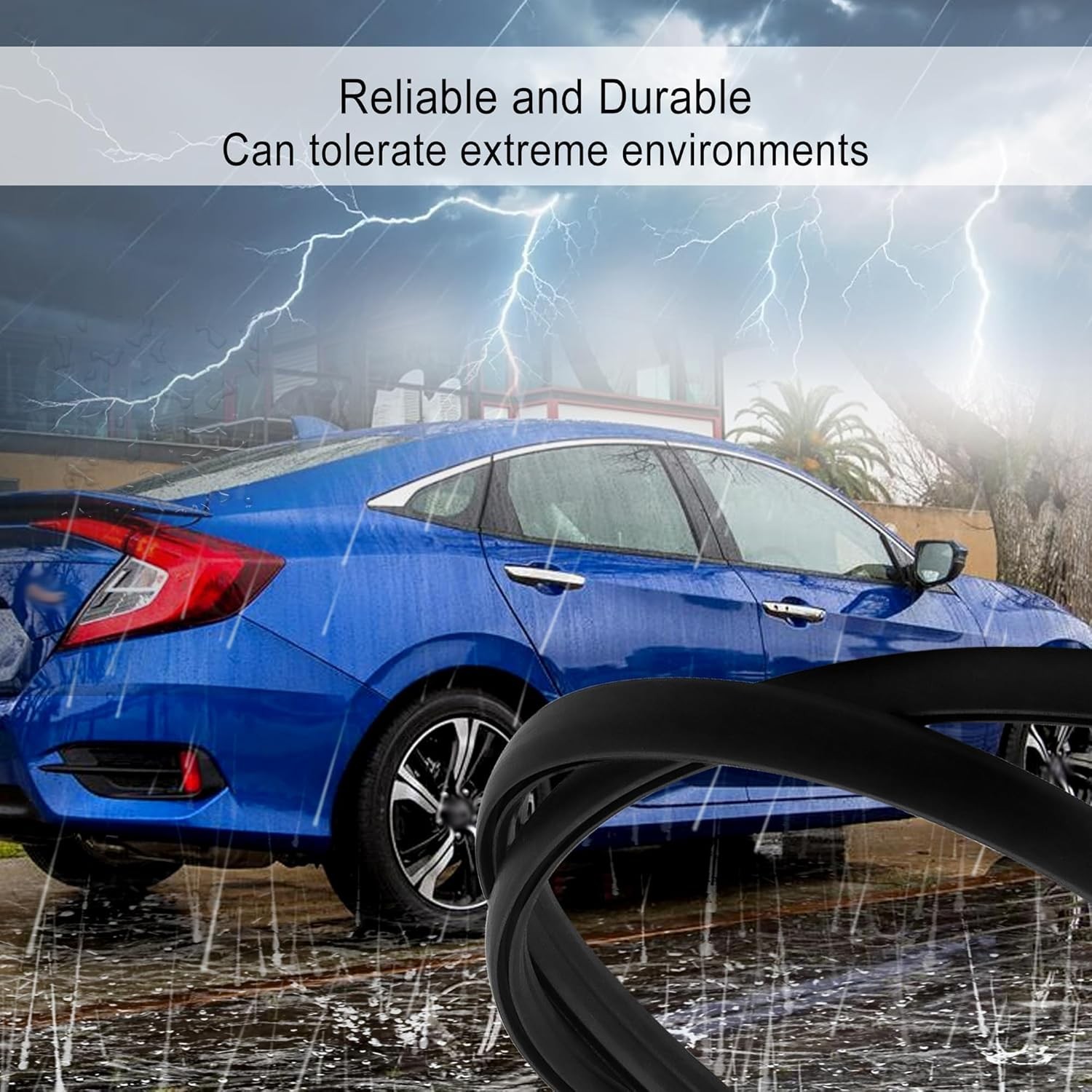 2X For Honda Civic 2012-2015 Black Roof Top Molding Trim Drip Sealing Strip Kit