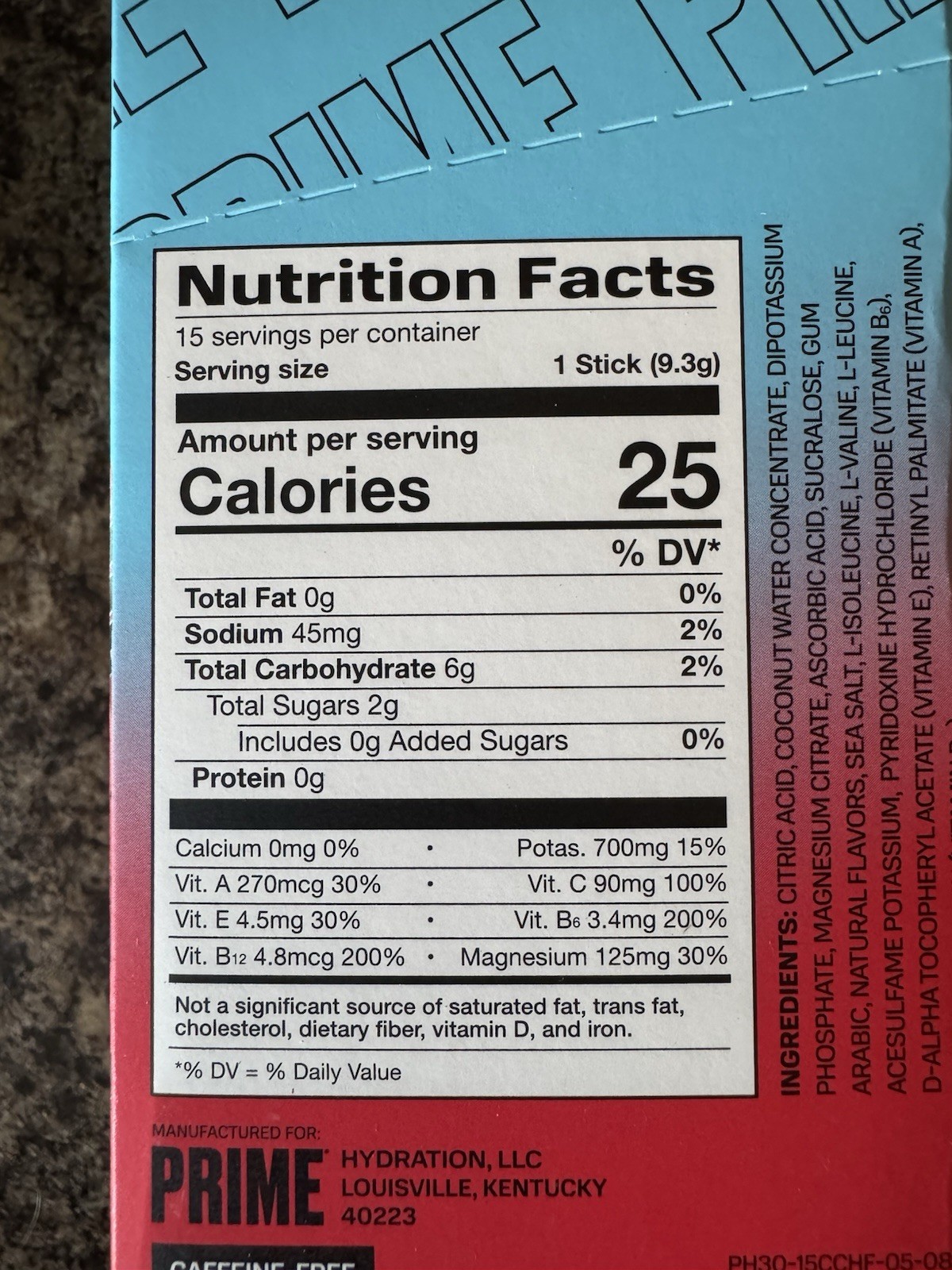 Prime Hydration 59 Sticks Cherry Freeze Zero Sugar Electrolyte Drink Mix 4/2026