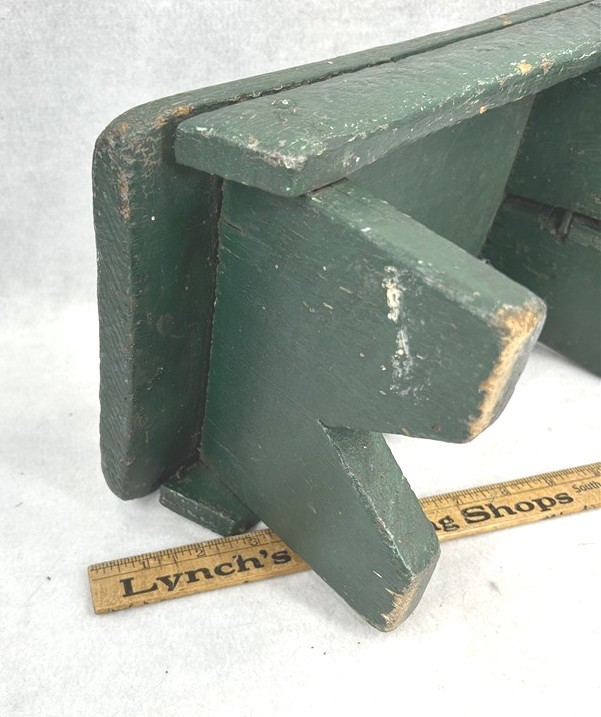 antique cricket footstool old square nails hand made green paint 1880 original