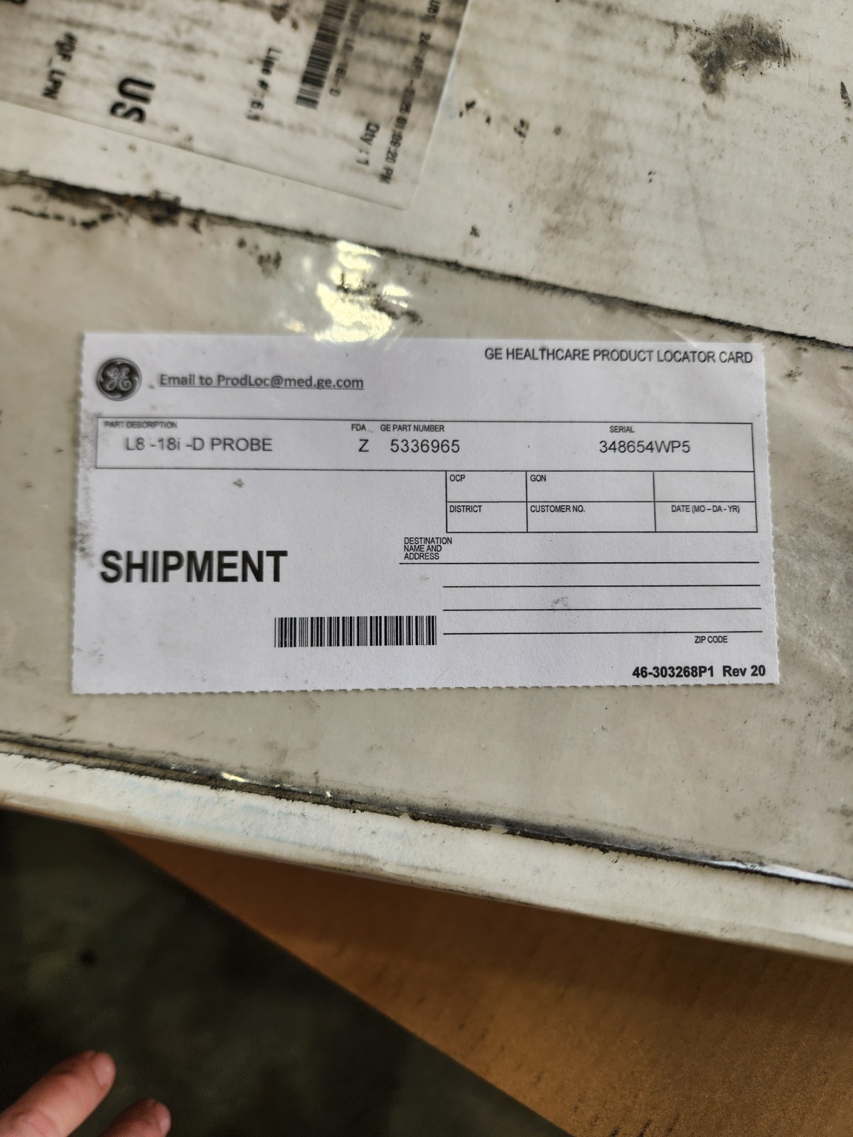 GE Healthcare L8-18i-D Linear Array Ultrasound Probe New