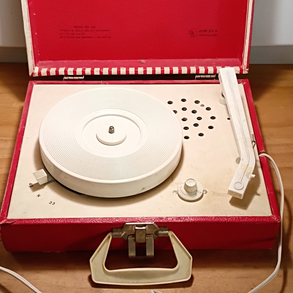 Imperial Party-Time Solid State 100 Portable Record Player Red/White