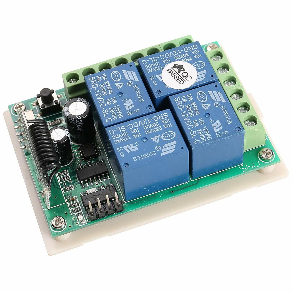 Wireless DC12V 4-Channel Remote Control Receiver Switch with Transmitters