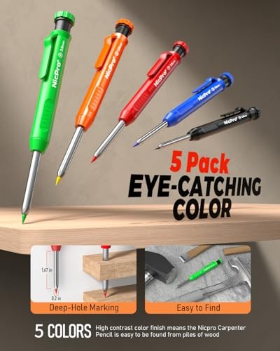 31 Pack Carpenter Pencil Set with Sharpener, Mechanical Carpenter 31 PACK