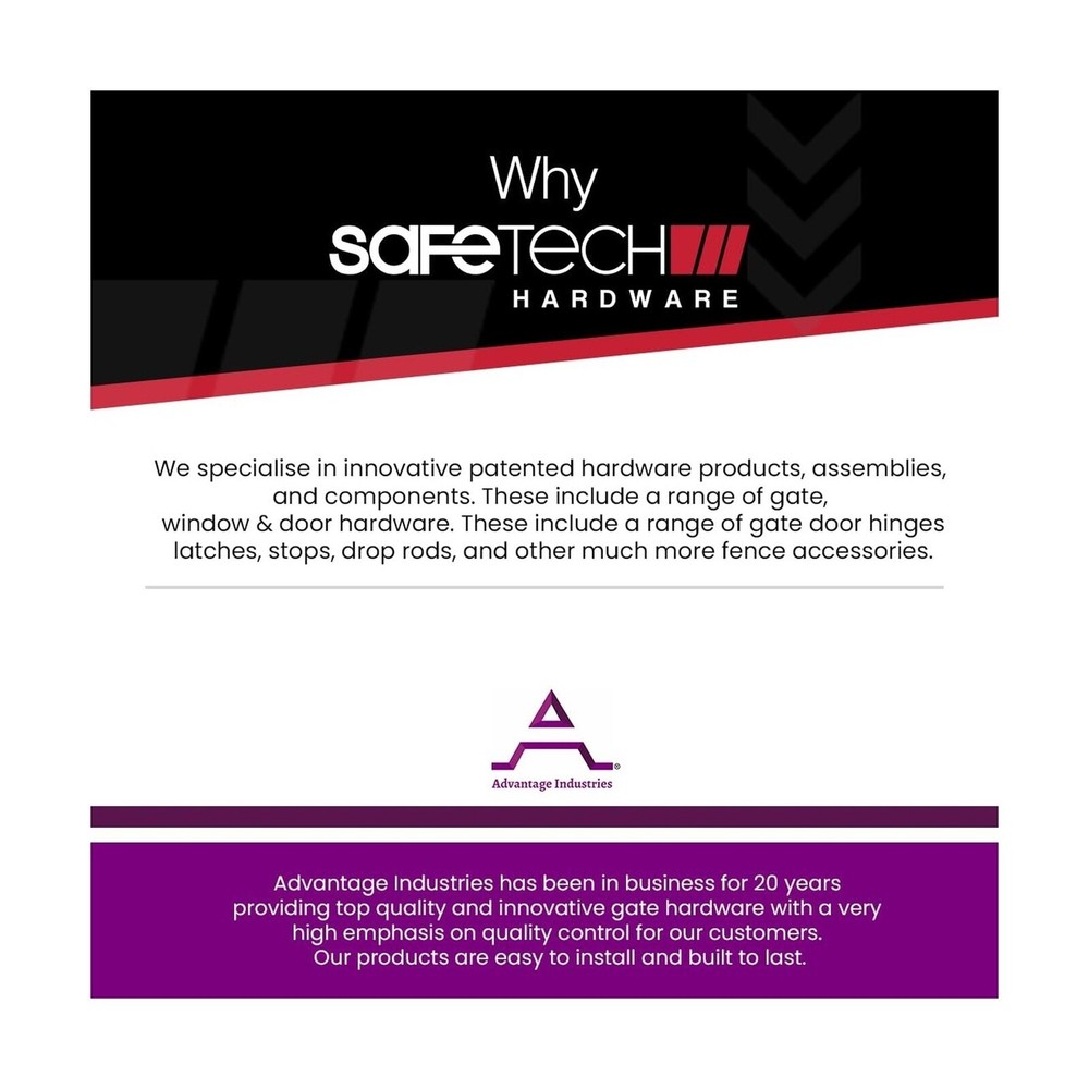 Safetech Hardware ViperX2 Gravity Gate Latch | Two-Sided Keyed Alike | 2 Inde...