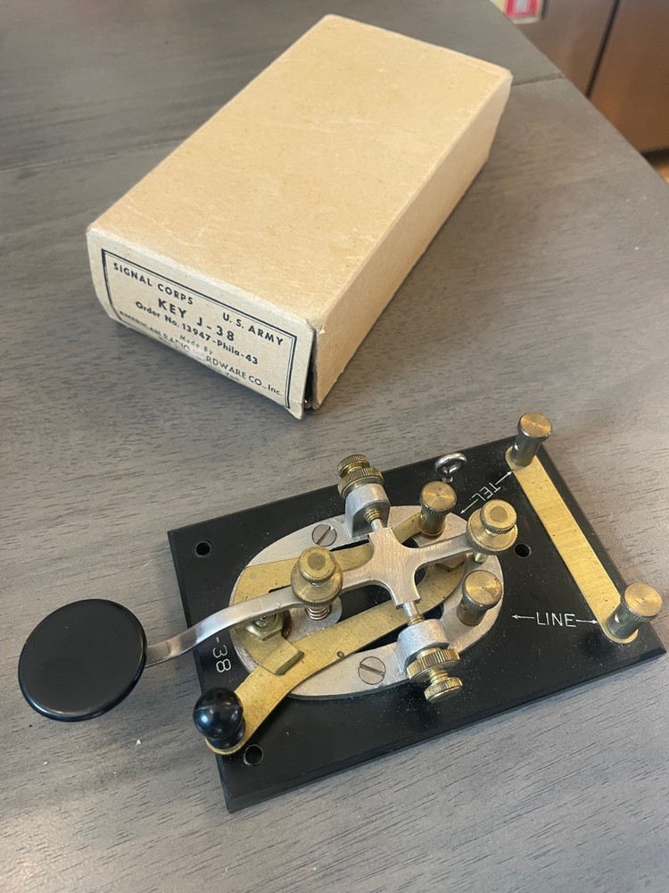 WW2 US Army Signal Corps Type J-38 Telegraph Code Key Vintage Morse ARH