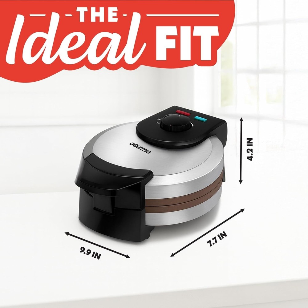 Belgian Waffle Maker – Compact Design with Upright Storage, Adjustable Browni...
