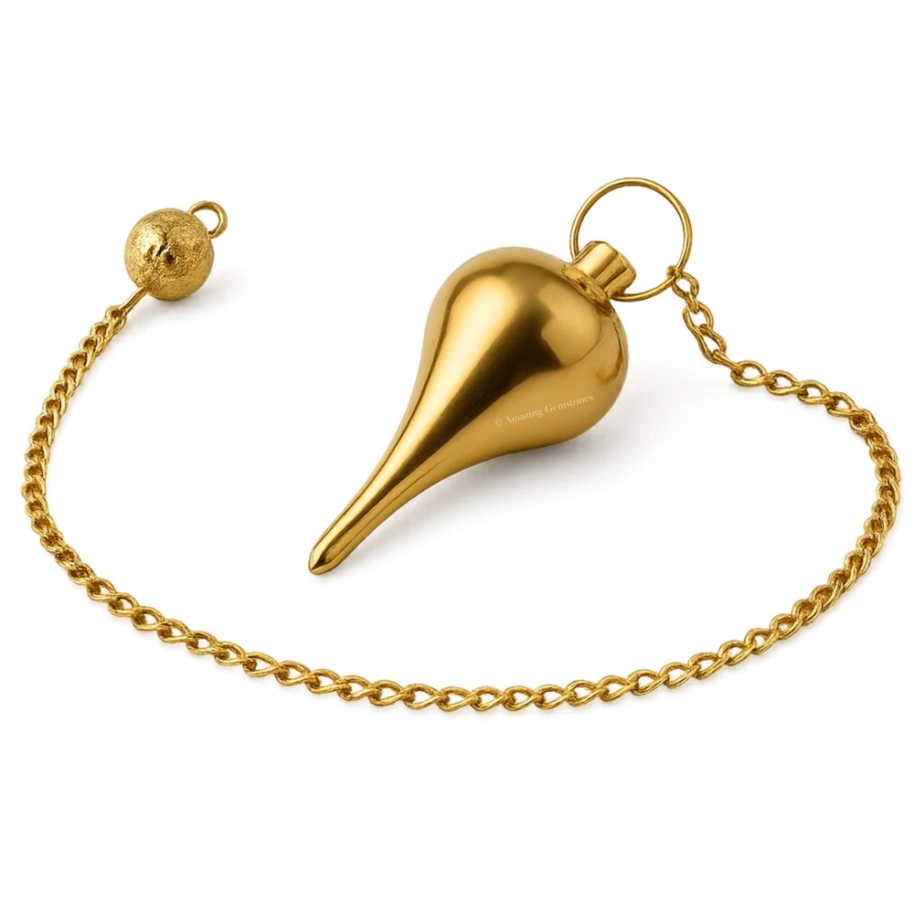 Metal Pendulum Gold Dome Cone Point for Divination