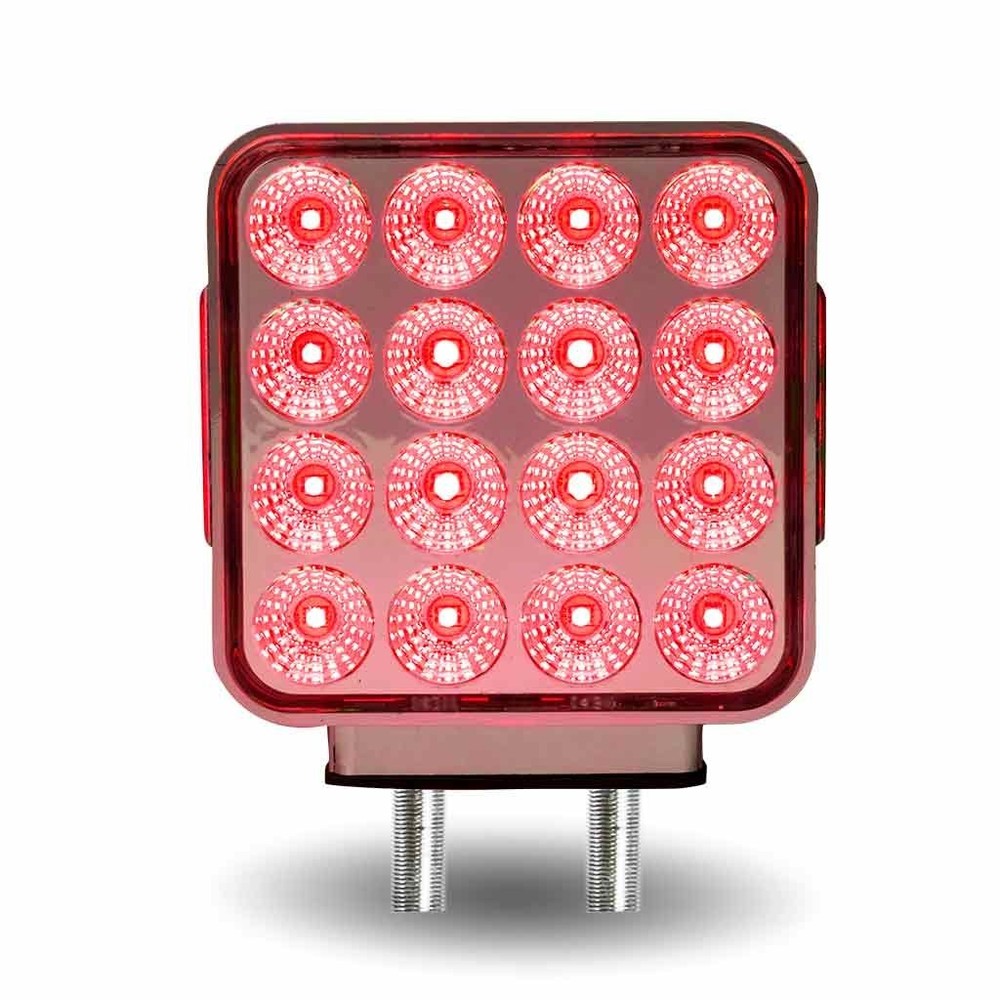 Amber/Red Turn & Marker Square Reflector Double Face LED Light – Double Post