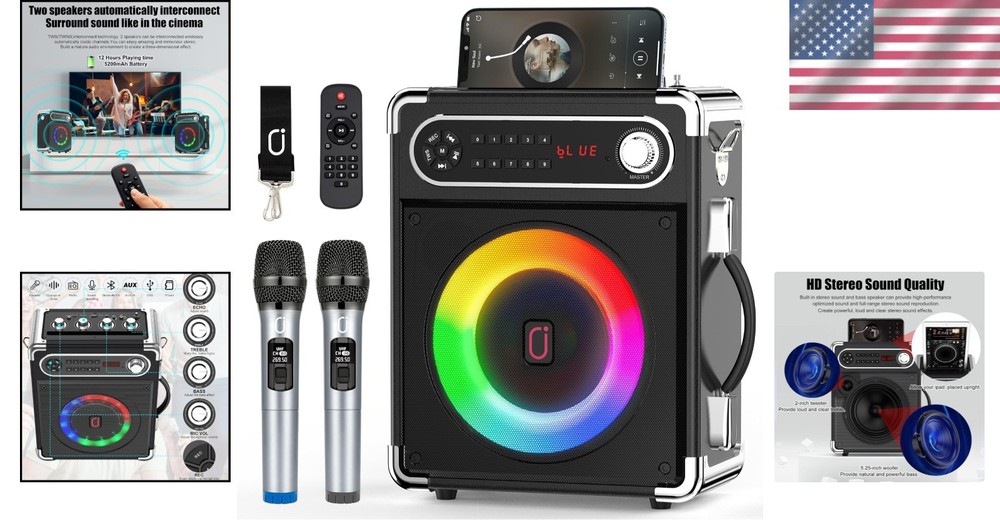 Multi-Function Karaoke Machine with Built-in Subwoofer - Perfect for Any Event