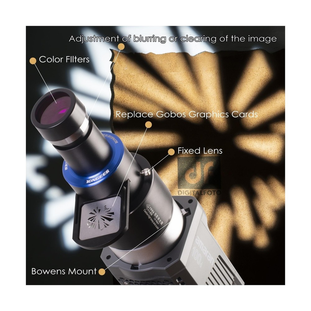 Bowens Mount Projector Attachment,Spotlight Conical Optical Snoot kit for Fla...