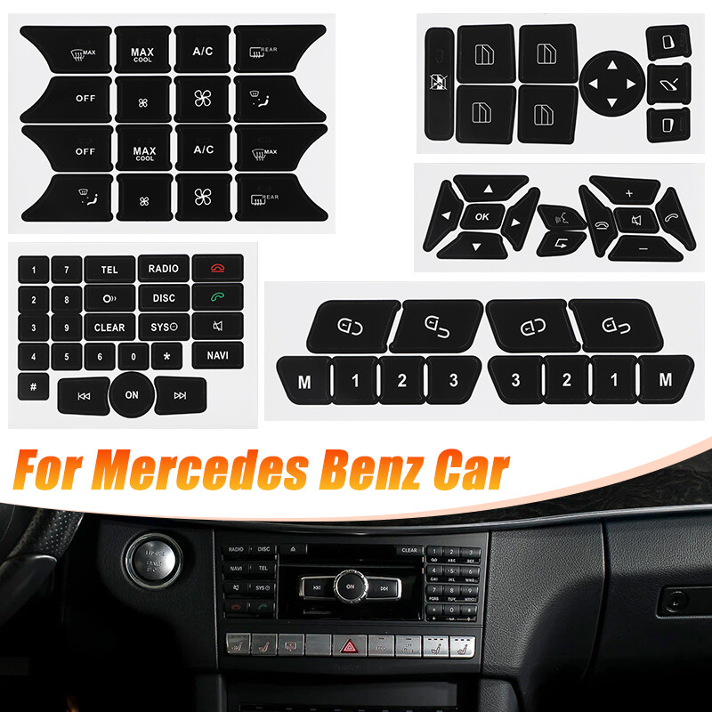 Button Repair Kit Window Switch Sticker For Mercedes Benz A B ML350 E350 2010-14
