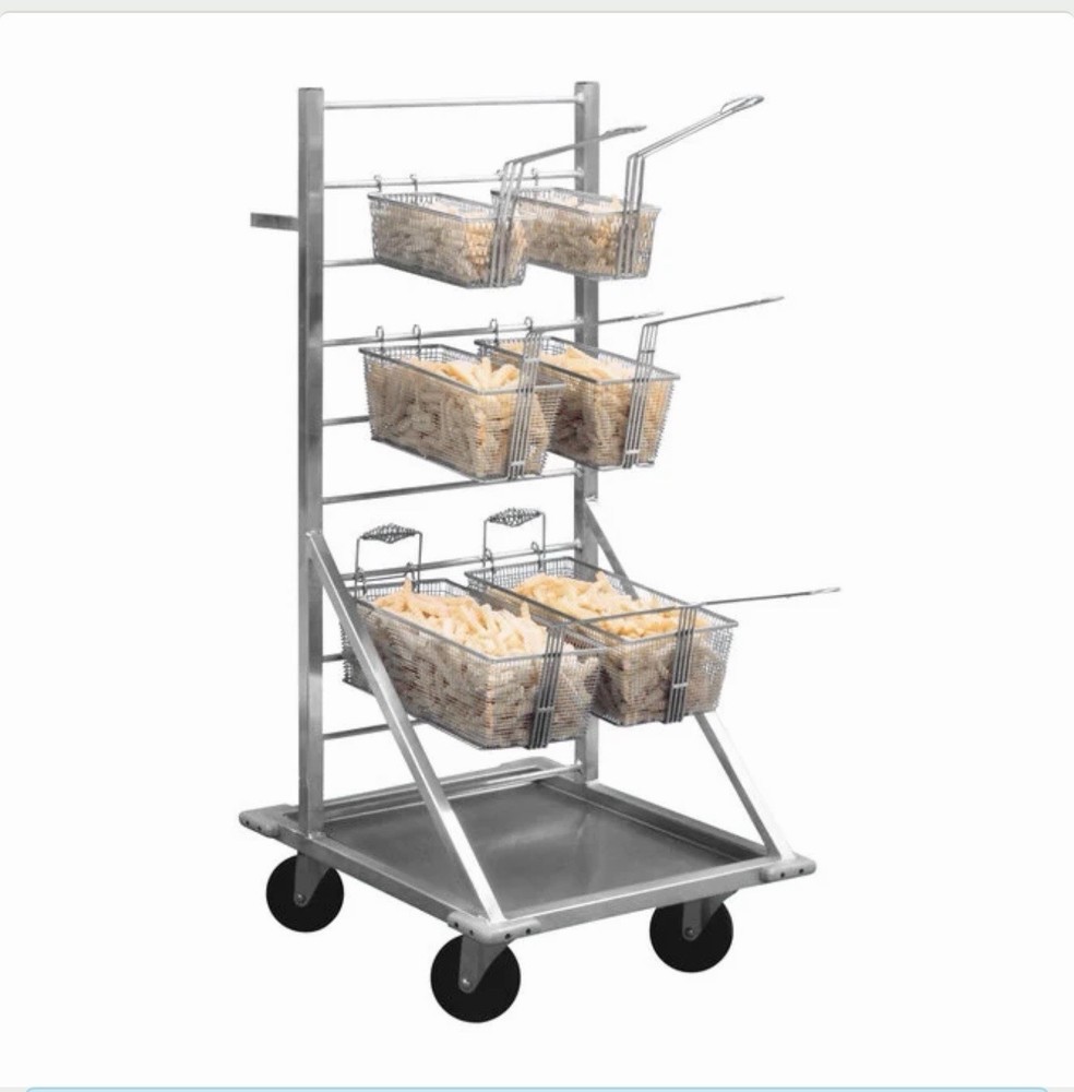 Fryer basket rack W 10 Basket