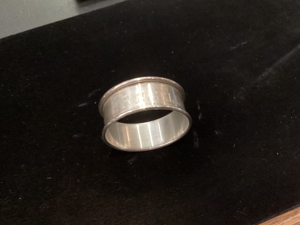 ANTIQUE AUTHENTIC SIGNED WEB STERLING SILVER MONOGRAMED NAPKIN RING MUST SEE NR