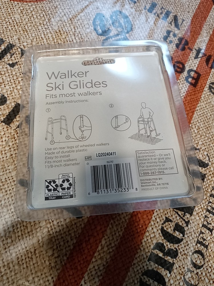 Equate Mobility Walker Ski Glides - Fits Most Walkers